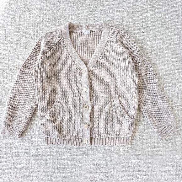 Jamie Kay Light Tan Cotton Cardigan Sweater VGUC 6 - Picture 1 of 5